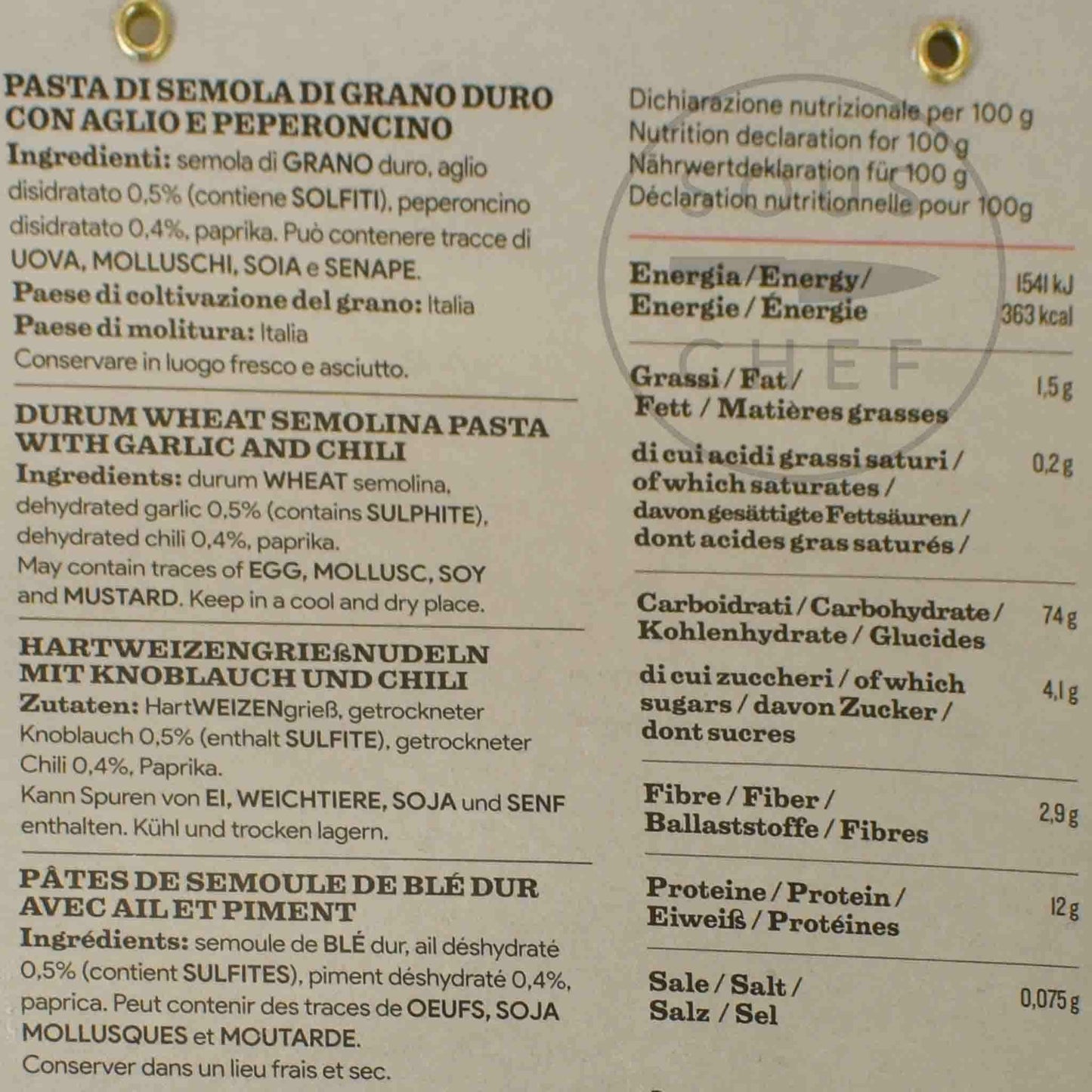 Pasta L'Antica Striped Farfalle with Garlic & Chili, 250g