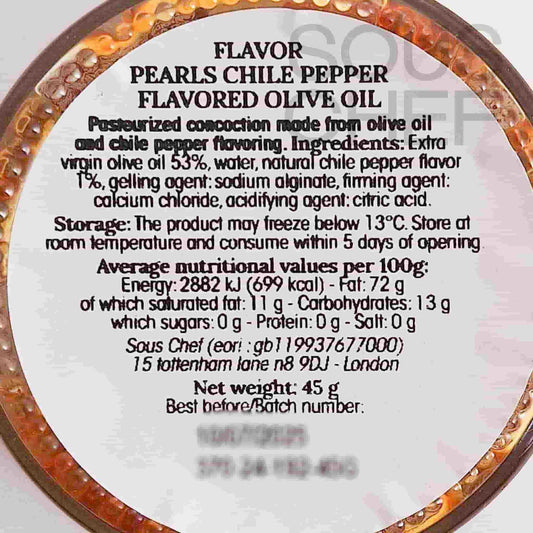 Christine Le Tennier Extra Virgin Olive Oil &amp; Chili Pearls, 45g
