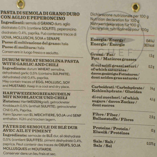 Pasta L'Antica Striped Farfalle with Garlic &amp; Chili, 250g