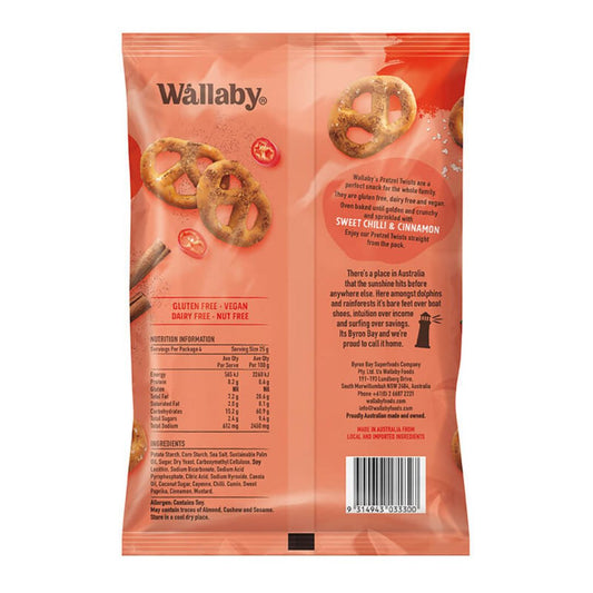 Wallaby Pretzel Twists Sweet Chilli and Cinnamon (100g)